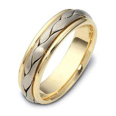 6.00 mm 18K Two Tone Woven Dora Wedding Band