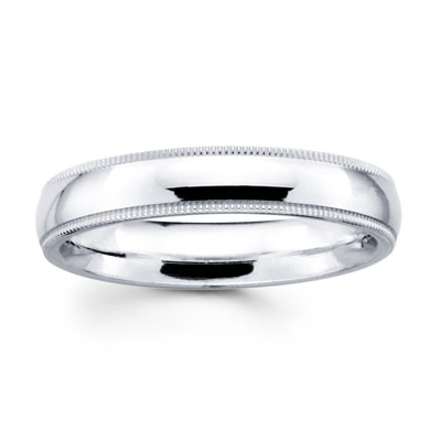 4mm Benchmark Comfort Fit Milgrain Wedding Band