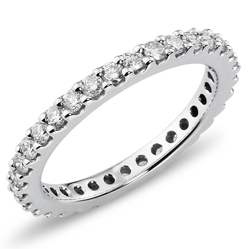 14K White Gold 0.75ctw Prong Set Eternity Ring