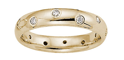 4mm Comfort Fit 14k Yellow Gold Eternity Ring (0.24ctw)