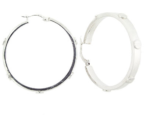 White Gold Nail Head Earring