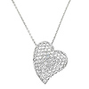 Large Silver Cubic Zirconia Heart Necklace