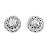 Rounded Silver Shield Pave Earrings