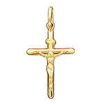 14K Yellow Gold Slender Italian Crucifix