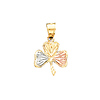 14K Tri-Color Gold Clover Charm