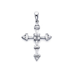 18K Arrow Diamond Edge Cross (0.42 ctw)