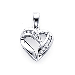14K White Gold 0.15ctw Diamond Heart Pendant