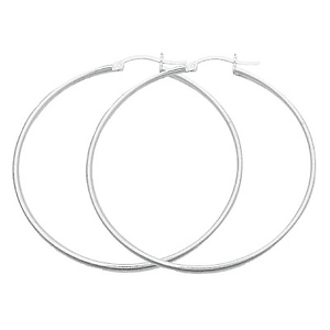 Flat Silver Hoops
