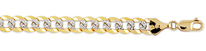 8mm White Pave Curb (Cuban) Bracelet