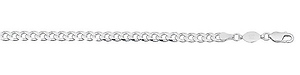 5mm Silver Concave Curb (Cuban) Bracelet