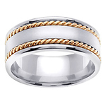 8mm 14k Two Tone Handmade Band