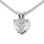 0.75ct Diamond Heart Shape Solitaire Pendant