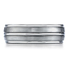 Titanium 8mm Comfort-Fit Satin-Finished Round Edge Design Ring