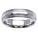 Designer Edge Milgrain 14K White Gold Band thumb 0