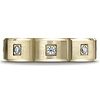 Bar Cut 14K Yellow Gold Bezel Set Diamond Wedding Band thumb 1
