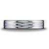5mm Satin Double Groove Center Argentium Silver Wedding Ring thumb 1