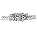 14K White Gold 3 Stone Princess Cut Diamond Wedding Ring Set 0.92ctw thumb 4