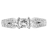Fancy Three Stone Princess Cut Engagement Ring Set thumb 4