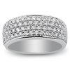 14K White Gold 4 Row Pave Set 1ctw Diamond Band thumb 2
