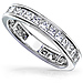 14K White Gold 2.00 CTW Princess Cut Channel Set Eternity Wedding Band thumb 1