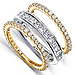 14KYW Gold 3.00 CTW Round & Princess Diamond 3 Piece Eternity Ring Set thumb 1