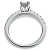 14K White Gold Nouveau Style Princess Cut Diamond Engagement Ring thumb 3