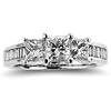 Contemporary 14K 3 Stone Princess Cut Diamond Engagement Ring thumb 2