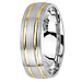 6.5mm Double Yellow Gold Inlay 14K Two Tone Gold Ring thumb 2